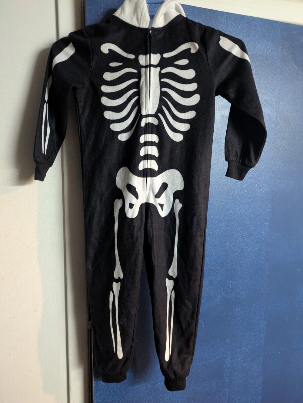 Kids Black Skeleton One-Piece Costume with Hood - Picture 5 of 5